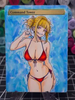 Command Tower | MTG *Altered Hand Colored Original Art Anime - Toga 22126 - Image 1