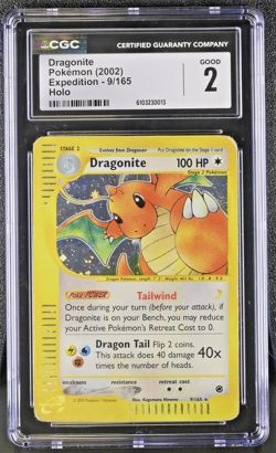 2002 Pokemon – Dragonite – Holo Rare – Expedition 9/165 – CGC 2 GOOD - Image 3