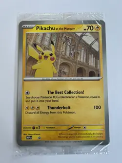 Pokemon TCG, Pikachu At The Museum Oversized Promo Card, Brand New Sealed Jumbo - Image 1