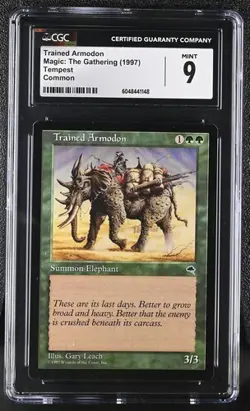 MTG Magic The Gathering Trained Armodon 1997 Tempest CGC 9 - Image 1