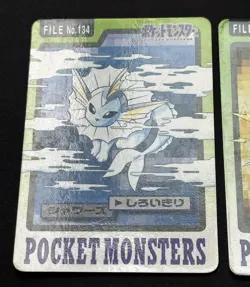 Vaporeon Jolteon Flareon No.134 135 136 Carddass 1997 Bandai Janapese - Image 5