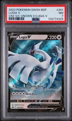 2023 POKEMON SWSH BSP | CROWN ZENITH SPECIAL COLLECTION LUGIA V 301 PSA 7 - Image 1