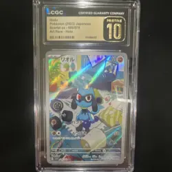 Pokemon CGC Pristine 10 Riolu Art Rare Holo Scarlet ex 086/078 Japanese 2023 - Image 1