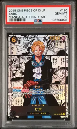 2025 ONE PIECE JAPANESE OP13-CARRYING ON HIS WILL #120 SABO MANGA ALT ART - Image 1