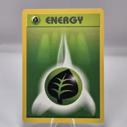 Grass Energy 99/102 - Base Set Vintage 2000 - Common Pokemon Card NM - Image 1