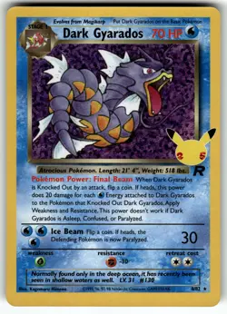 Dark Gyarados 8/82 Celebrations: Classic Collection NM Pokemon Card TCG - Image 1