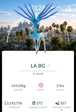 #0716 Shiny Xerneas [Los Angeles Background] Pokemon Go [30 day trade] - Image 1