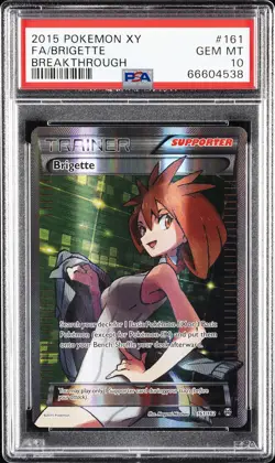2015 POKEMON XY BREAKTHROUGH #161 FULL ART/BRIGETTE PSA 10 - Image 1