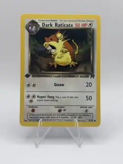 Pokemon Dark Raticate Team Rocket 1st Edition 51/82 Common 50 HP Regular - Image 1