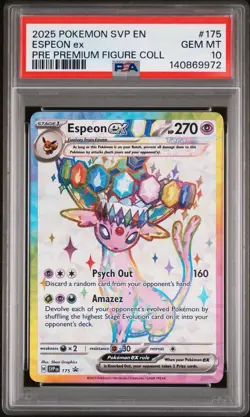 2025 POKEMON SVP EN SV: SCARLET & VIOLET PROMO #175 ESPEON EX HOLO PSA 10 - Image 1