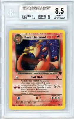 Pokemon Dark Charizard #4 Team Rocket Holo BGS 8.5 NM-MT+ - Image 1