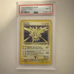 Pokemon Zapdos Holo Rare Base Set 2 PSA 8 20/130 English 2000 TCG - Image 1