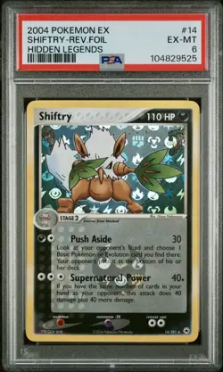 2004 POKEMON EX HIDDEN LEGENDS 14 SHIFTRY-REVERSE FOIL PSA 6 - Image 1