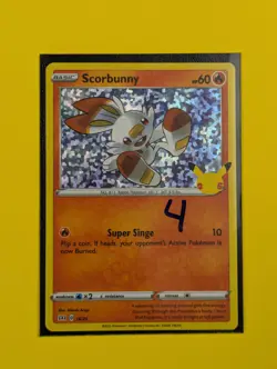Scorbunny - 16/25 - 25th Anniversary Holo Promo - Pokemon Card - NM - Image 3