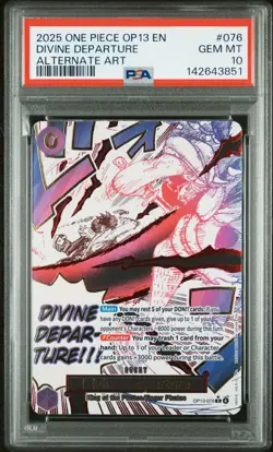 2025 ONE PIECE OP13-CARRYING ON HIS WILL ALTERNATE ART DIVINE DEPARTURE PSA 10 - Image 1
