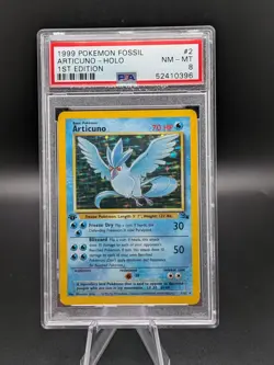 PSA 8 1st Edition Articuno 2/62 Fossil Holo - Pokemon Graded Vintage Card - Image 1