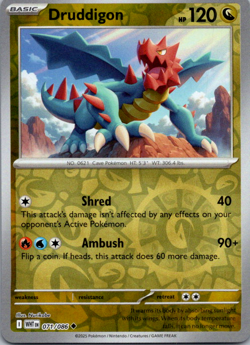 Druddigon 071/086 Uncommon Reverse Holo - Pokemon TCG White Flare - NM - Image 1