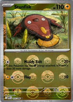 Stunfisk 035/086 Poke Ball Reverse Uncommon- Pokemon TCG White Flare - NM - Image 1
