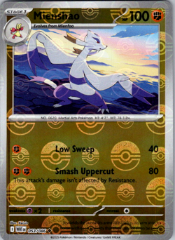 Mienshao 053/086 Poke Ball Reverse Uncommon - Pokemon TCG White Flare - NM - Image 1