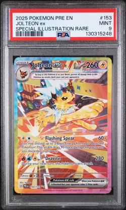 2025 POKEMON PRE EN-PRISMATIC EVOLUTIONS #153 JOLTEON EX PSA 9 - Image 1