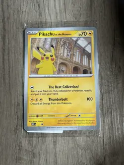 x4 Pikachu at the Museum Jumbo Promo Card Pokemon Natural History Museum Sealed - Image 2