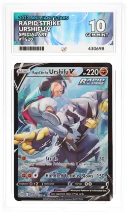 Pokemon TCG Rapid Strike Urshifu V TG20/TG30 Brilliant Stars Ace 10 Gem Mint - Image 1