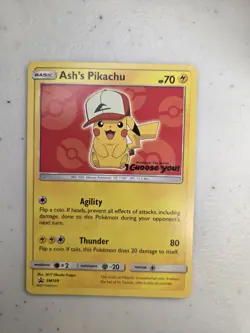 2017 Pokemon SM Black Star Promo Ash's Pikachu - Image 1