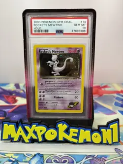 PSA 10 Pokemon Rockets Mewtwo Gym Challenge Holo 14/132 LOW POP TAIL SWIRL 🌀 - Image 1