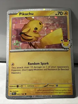 Pikachu 2026 Pokemon Day Stamp - 051/162 - Temporal Forces - Promo Cosmo - SWIRL - Image 1