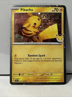 Pikachu 2026 Pokemon Day Stamp - 051/162 - Temporal Forces - Promo Cosmo - SWIRL - Image 1