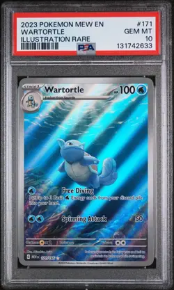 WARTORTLE 171/165 PSA 10 POKEMON 151 CARD ILLUSTRATION RARE HOLO ENGLISH - Image 1