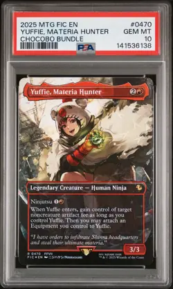2025 MTG FINAL FANTASY COMMANDER CHOCOBO BUNDLE YUFFIE, MATERIA HUNTER PSA 10 - Image 1
