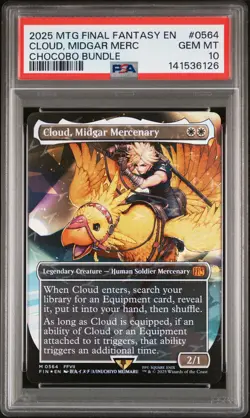 2025 MTG FINAL FANTASY CHOCOBO BUNDLE #0564 CLOUD, MIDGAR MERCENARY PSA 10 - Image 1
