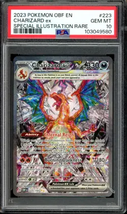 PSA 10 GEM MINT Charizard ex SIR 223/197 Obsidian Flames Pokemon 2023 - Image 1
