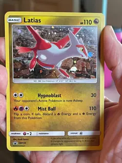 POKEMON LATIAS SM135 BLACK STAR PROMO COSMOS HOLOFOIL NM CARD - Image 1