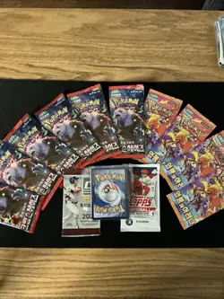 10 Pokemon Packs and 2 Baseball Packs and 1 Pokemon Mystery Pack Sealed - Image 1