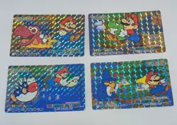 Vintage 1993 Banpresto Nintendo Super Mario World Japan Holo Card Set of 4 - Image 1