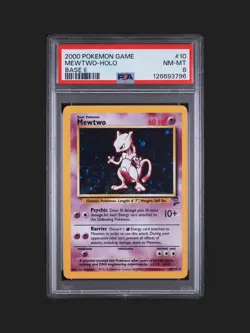 2000 Pokemon Mewtwo-Holo Base Set 2 10/130 Psa 8 - Image 2