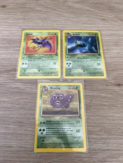Pokemon TCG - Fossils Set - Weezing, Zubat, Golbat Bundle 1999 WOTC - Image 1