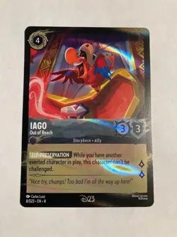 2025 Disney Lorcana D23 Promo IAGO 8/D23 EN-8 Gold Member Exclusive Foil Card - Image 1