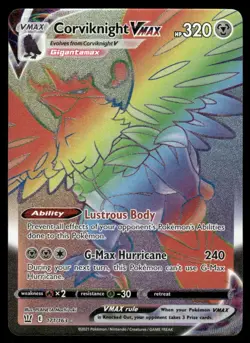 Pokemon Cards Corviknight VMAX 171/163 Battle Styles Rare Rainbow NM - Image 1