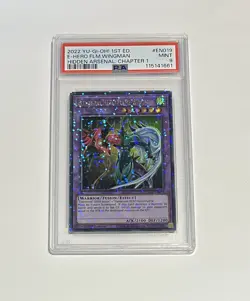 PSA 9 Mint 2022 Yu-Gi-Oh! Elemental HERO Flame Wingman HAC1-EN019 UR 1st Edition - Image 1