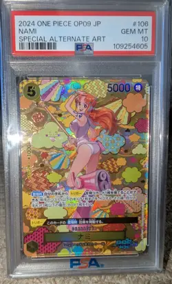 PSA 10 Nami Special Alt Art One Piece OP09 Gem Mint Japanese Graded Foil Card - Image 1