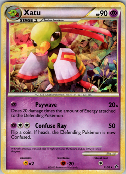 Xatu - 11/95 - Cracked Ice Holo - HGSS Unleashed Promos - Pokemon - LP - Image 1