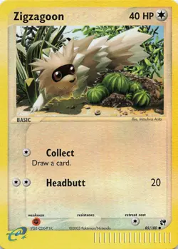 Pokemon Zigzagoon Common Reverse Holo Sandstorm #85/100 NM - Image 1
