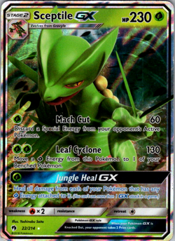 Pokemon TCG Sceptile GX 22/214 Ultra Rare Lost Thunder NM - Image 1