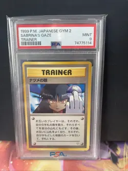1999 Pokemon Japanese Gym 2 Sabrina's Gaze Trainer PSA 9 Banned Art - Image 1