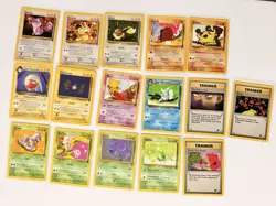 WOTC Pokemon TCG Team Rocket 16 Card Bundle - No Duplicates LP - Image 1