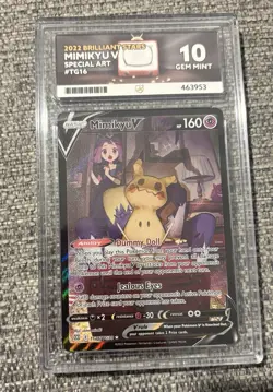 Pokemon TCG Mimikyu V Brilliant Stars Special Art Rare TG16 Ace 10 Gem Mint - Image 3