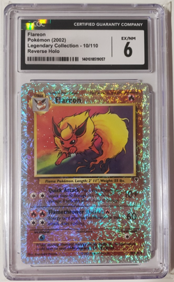 2002 Pokemon Flareon 10/110 English CGC 6 Reverse Holo Legendary Collection - Image 1
